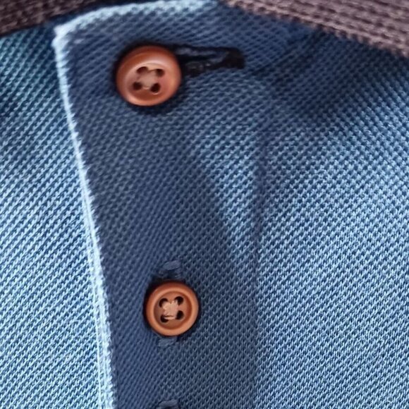 Paul Smith Jeans Mens Polo Shirt With Contrast Collar Blue/blk Size Large - Picture 6 of 12